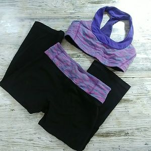 Lululemon 2 pc workout set (bra & crops) small
